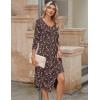image:imageZeagoo Midi Dresses Women 2026 Spring Dress 34 Sleeve Casual Dresses with Pockets A Line Summer Beach SundressCoffee