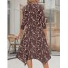 image:imageZeagoo Midi Dresses Women 2026 Spring Dress 34 Sleeve Casual Dresses with Pockets A Line Summer Beach SundressCoffee