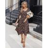 image:imageZeagoo Midi Dresses Women 2026 Spring Dress 34 Sleeve Casual Dresses with Pockets A Line Summer Beach SundressCoffee