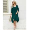 image:imageZeagoo Midi Dresses Women 2026 Spring Dress 34 Sleeve Casual Dresses with Pockets A Line Summer Beach SundressDark Green