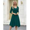 image:imageZeagoo Midi Dresses Women 2026 Spring Dress 34 Sleeve Casual Dresses with Pockets A Line Summer Beach SundressDark Green