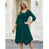 image:imageZeagoo Midi Dresses Women 2026 Spring Dress 34 Sleeve Casual Dresses with Pockets A Line Summer Beach SundressDark Green