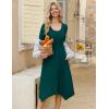 image:imageZeagoo Midi Dresses Women 2026 Spring Dress 34 Sleeve Casual Dresses with Pockets A Line Summer Beach SundressDark Green