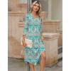 image:imageZeagoo Midi Dresses Women 2026 Spring Dress 34 Sleeve Casual Dresses with Pockets A Line Summer Beach SundressEthnic Green Apricot