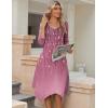 image:imageZeagoo Midi Dresses Women 2026 Spring Dress 34 Sleeve Casual Dresses with Pockets A Line Summer Beach SundressFloral Purple