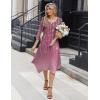 image:imageZeagoo Midi Dresses Women 2026 Spring Dress 34 Sleeve Casual Dresses with Pockets A Line Summer Beach SundressFloral Purple