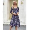 image:imageZeagoo Midi Dresses Women 2026 Spring Dress 34 Sleeve Casual Dresses with Pockets A Line Summer Beach SundressFlower Branch