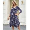 image:imageZeagoo Midi Dresses Women 2026 Spring Dress 34 Sleeve Casual Dresses with Pockets A Line Summer Beach SundressFlower Branch