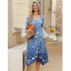 image:imageZeagoo Midi Dresses Women 2026 Spring Dress 34 Sleeve Casual Dresses with Pockets A Line Summer Beach SundressGradient Blue