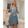 image:imageZeagoo Midi Dresses Women 2026 Spring Dress 34 Sleeve Casual Dresses with Pockets A Line Summer Beach SundressGreen Floral