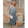 image:imageZeagoo Midi Dresses Women 2026 Spring Dress 34 Sleeve Casual Dresses with Pockets A Line Summer Beach SundressGreen Floral