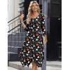 image:imageZeagoo Midi Dresses Women 2026 Spring Dress 34 Sleeve Casual Dresses with Pockets A Line Summer Beach SundressHalloween Black