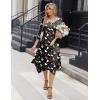 image:imageZeagoo Midi Dresses Women 2026 Spring Dress 34 Sleeve Casual Dresses with Pockets A Line Summer Beach SundressHalloween Black