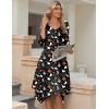 image:imageZeagoo Midi Dresses Women 2026 Spring Dress 34 Sleeve Casual Dresses with Pockets A Line Summer Beach SundressHalloween Black