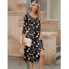 image:imageZeagoo Midi Dresses Women 2026 Spring Dress 34 Sleeve Casual Dresses with Pockets A Line Summer Beach SundressHalloween Black