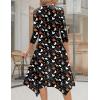 image:imageZeagoo Midi Dresses Women 2026 Spring Dress 34 Sleeve Casual Dresses with Pockets A Line Summer Beach SundressHalloween Black