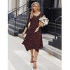 image:imageZeagoo Midi Dresses Women 2026 Spring Dress 34 Sleeve Casual Dresses with Pockets A Line Summer Beach SundressLeopard