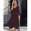 image:imageZeagoo Midi Dresses Women 2026 Spring Dress 34 Sleeve Casual Dresses with Pockets A Line Summer Beach SundressLeopard