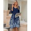 image:imageZeagoo Midi Dresses Women 2026 Spring Dress 34 Sleeve Casual Dresses with Pockets A Line Summer Beach SundressNavy Blue Floral