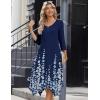 image:imageZeagoo Midi Dresses Women 2026 Spring Dress 34 Sleeve Casual Dresses with Pockets A Line Summer Beach SundressNavy Blue Floral