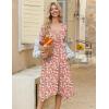 image:imageZeagoo Midi Dresses Women 2026 Spring Dress 34 Sleeve Casual Dresses with Pockets A Line Summer Beach SundressPink Floral