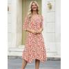 image:imageZeagoo Midi Dresses Women 2026 Spring Dress 34 Sleeve Casual Dresses with Pockets A Line Summer Beach SundressPink Floral