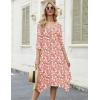 image:imageZeagoo Midi Dresses Women 2026 Spring Dress 34 Sleeve Casual Dresses with Pockets A Line Summer Beach SundressPink Floral