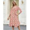 image:imageZeagoo Midi Dresses Women 2026 Spring Dress 34 Sleeve Casual Dresses with Pockets A Line Summer Beach SundressPink Floral