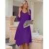 image:imageZeagoo Midi Dresses Women 2026 Spring Dress 34 Sleeve Casual Dresses with Pockets A Line Summer Beach SundressPurple
