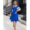 image:imageZeagoo Midi Dresses Women 2026 Spring Dress 34 Sleeve Casual Dresses with Pockets A Line Summer Beach SundressRoyal Blue