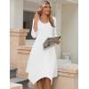 image:imageZeagoo Midi Dresses Women 2026 Spring Dress 34 Sleeve Casual Dresses with Pockets A Line Summer Beach SundressWhite