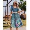 image:imageZeagoo Summer Dress for Women Casual Floral Midi Sundress with Pockets V Neck Pleated Short Sleeve Aline Beach Vacation DressFloral7