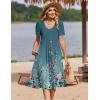 image:imageZeagoo Summer Dress for Women Casual Floral Midi Sundress with Pockets V Neck Pleated Short Sleeve Aline Beach Vacation DressFloral7
