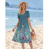 image:imageZeagoo Summer Dress for Women Casual Floral Midi Sundress with Pockets V Neck Pleated Short Sleeve Aline Beach Vacation DressFloral7