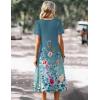image:imageZeagoo Summer Dress for Women Casual Floral Midi Sundress with Pockets V Neck Pleated Short Sleeve Aline Beach Vacation DressFloral7