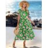 image:imageZeagoo Summer Dresses for Women 2026 Maxi Bohemian Floral Short Sleeve Long Dress Casual Flowy Tired Beach Sundress01adh594