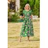 image:imageZeagoo Summer Dresses for Women 2026 Maxi Bohemian Floral Short Sleeve Long Dress Casual Flowy Tired Beach Sundress01adh594