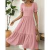 image:imageZeagoo Summer Dresses for Women Flowy Casual Midi Dress Short Sleeve Tiered Dress Beach Vacation Sundresses with PocketsApink Dot