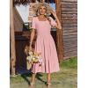 image:imageZeagoo Summer Dresses for Women Flowy Casual Midi Dress Short Sleeve Tiered Dress Beach Vacation Sundresses with PocketsApink Dot
