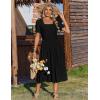 image:imageZeagoo Summer Dresses for Women Flowy Casual Midi Dress Short Sleeve Tiered Dress Beach Vacation Sundresses with PocketsBlack