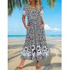 image:imageZeagoo Summer Dresses for Women Flowy Casual Midi Dress Short Sleeve Tiered Dress Beach Vacation Sundresses with PocketsBlack Floral
