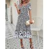 image:imageZeagoo Summer Dresses for Women Flowy Casual Midi Dress Short Sleeve Tiered Dress Beach Vacation Sundresses with PocketsBlack Floral