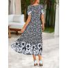 image:imageZeagoo Summer Dresses for Women Flowy Casual Midi Dress Short Sleeve Tiered Dress Beach Vacation Sundresses with PocketsBlack Floral