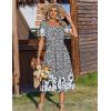 image:imageZeagoo Summer Dresses for Women Flowy Casual Midi Dress Short Sleeve Tiered Dress Beach Vacation Sundresses with PocketsBlack Floral