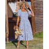 image:imageZeagoo Summer Dresses for Women Flowy Casual Midi Dress Short Sleeve Tiered Dress Beach Vacation Sundresses with PocketsBlue Dot