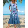 image:imageZeagoo Summer Dresses for Women Flowy Casual Midi Dress Short Sleeve Tiered Dress Beach Vacation Sundresses with PocketsFloral2