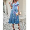 image:imageZeagoo Summer Dresses for Women Flowy Casual Midi Dress Short Sleeve Tiered Dress Beach Vacation Sundresses with PocketsFloral2