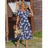 image:imageZeagoo Summer Dresses for Women Flowy Casual Midi Dress Short Sleeve Tiered Dress Beach Vacation Sundresses with PocketsFloralprinted
