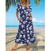 image:imageZeagoo Summer Dresses for Women Flowy Casual Midi Dress Short Sleeve Tiered Dress Beach Vacation Sundresses with PocketsFloralprinted