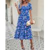 image:imageZeagoo Summer Dresses for Women Flowy Casual Midi Dress Short Sleeve Tiered Dress Beach Vacation Sundresses with PocketsFloralprinted2